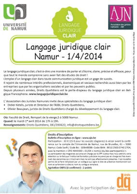 01 avril 2014 - Langage juridique clair