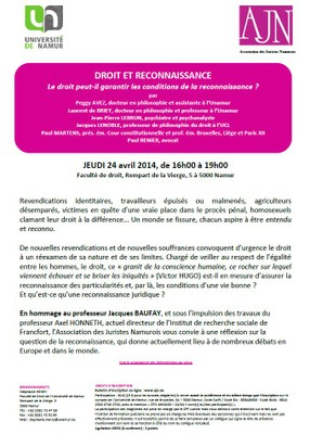 24 avril 2014 - Droit et reconnaissance