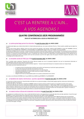 Affiche - Les quatre conférences de l'année 2016-2017